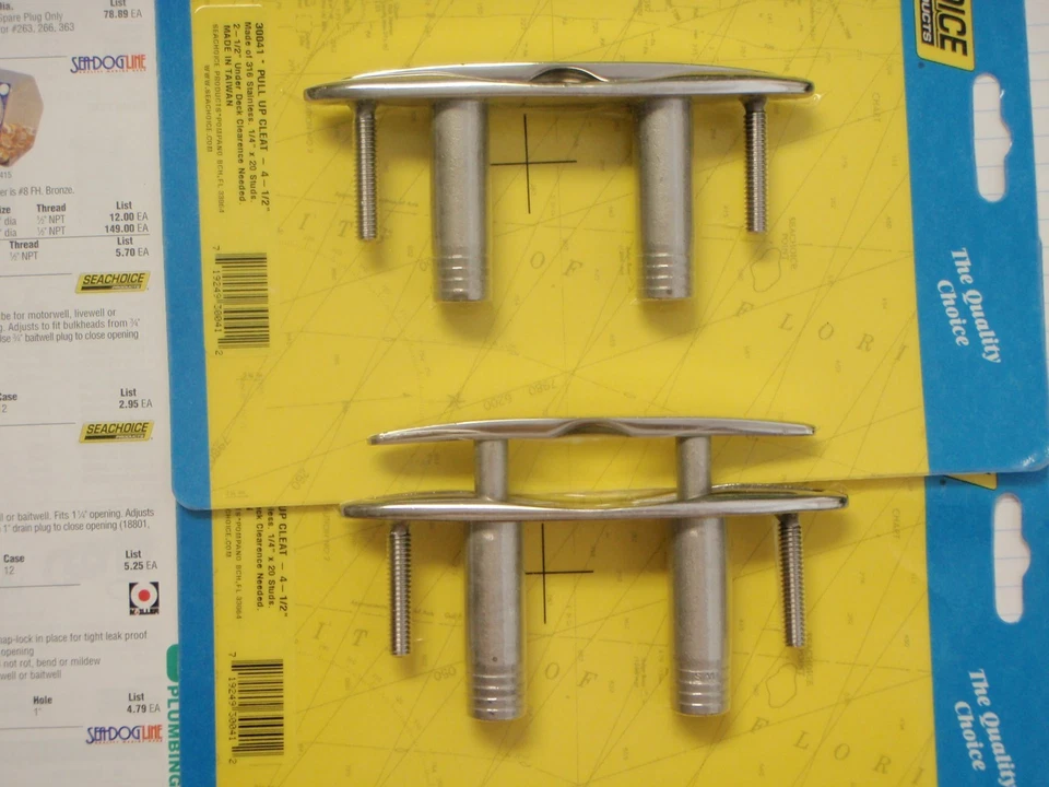 PAR DE HERRAJES PARA BARCO CLEAT PULL UP INOXIDABLE SEACHOICE 30041 4-1/2" 2pac  Foto 1 de 1