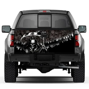 Universal Truck Bed Tailgate Graphic Decal Wrap -Trim to Fit-66"X25"- Reaper - Foto 1 di 2