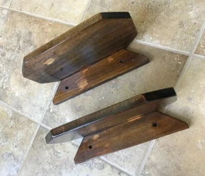 2 Farmhouse Hand Crafted Wall Mounted Wood Rustic Shelves 12" x 7.25" x 3.25" - Picture 1 of 23