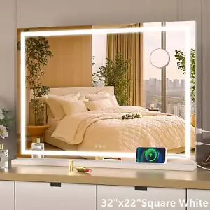 3-Color LED Makeup Mirror, Touch Dimmable for Vanity, Bathroom, Gift Idea - Picture 1 of 35