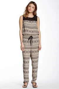 Romeo & Juliet Couture Sheer Yoke Printed Sleeveless Jumpsuit M NWT $155 - Picture 1 of 2