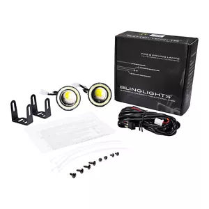3 Inch White LED w/ Blue Halo Round Angel Eye Fog Driving Lamp Light Kit 3" - Picture 1 of 11