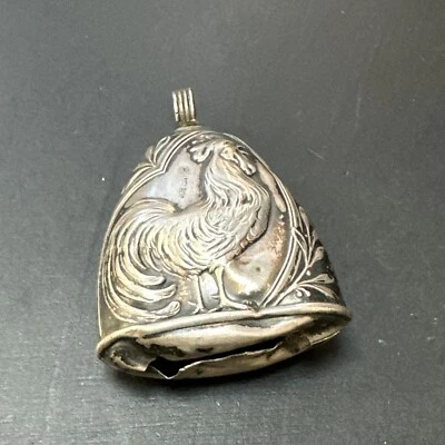 Ancien Hochet Bebe Art Deco Art Nouveau En Argent Massif Coq 🐓 - Photo 1/4