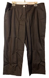 New AGB Pants Women's Size 12 Solid Black Button/Zip Crops Capris w/Pockets NWT - Picture 1 of 3