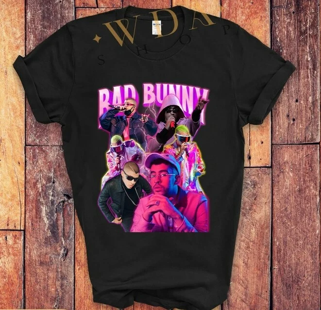 Bad Bunny Vintage Bootleg Camiseta Bad Bunny Camisa Bad Bunny Bootleg Raptee Camisa Foto 1 de 3