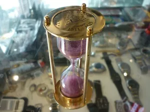RÉPLICA VINTAGE NÁUTICA PEQUEÑO LATÓN ARENA TEMPORIZADOR RELOJ DE ARENA MARÍTIMO / ¡EN STOCK! - Imagen 1 de 10