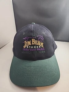 Jim Beam Snapback Hat Turfway Stakes 1998 Black Purple And Green - Picture 1 of 7