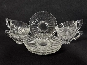 Vintage Heisey Crystolite Coffee Tea Punch Cup & Saucer Clear Glass 8 piece set - Picture 1 of 14