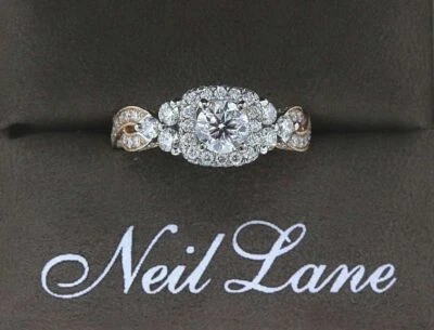 Neil Lane Diamond Engagement Ring 1 5/8 TCW 14k Rose & White Gold - Image 1 of 4