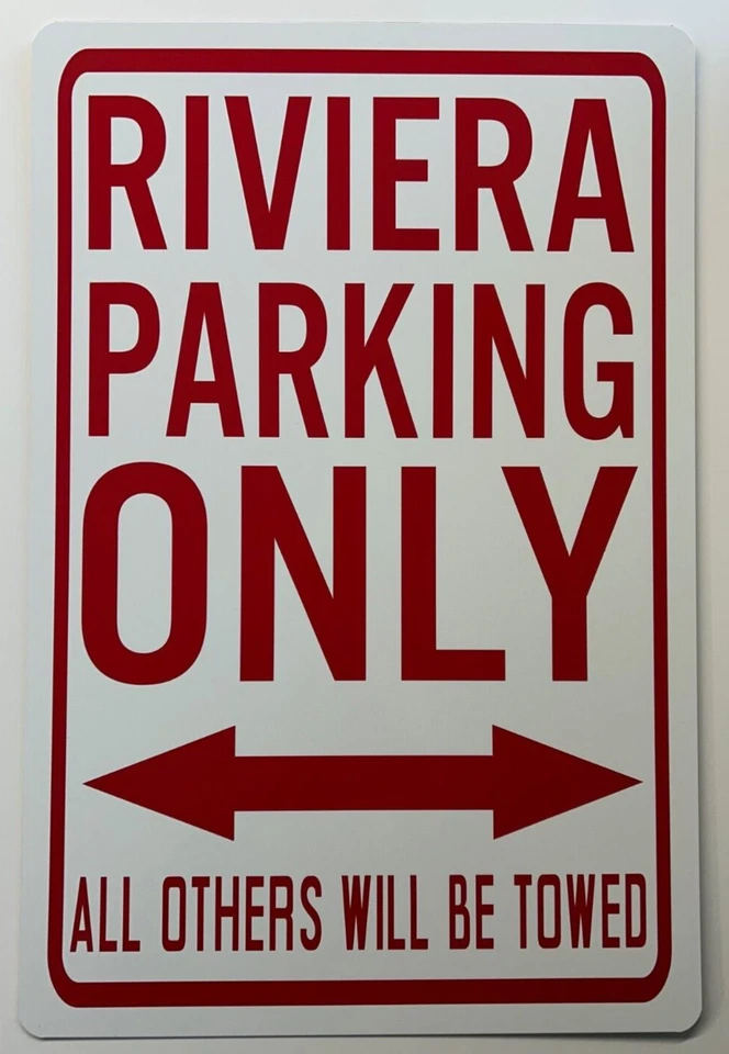Letrero de calle de metal solo estacionamiento RIVIERA Buick GM 401 425 garaje clásico personalizado Foto 1 de 1