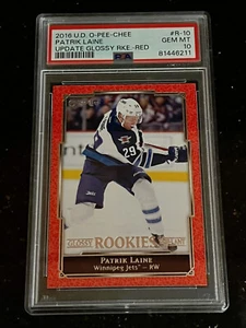 2016-17 OPC GLOSSY ROOKIES RED BRILLANT #R-10 PATRICK LAINE PSA 10 - Picture 1 of 4
