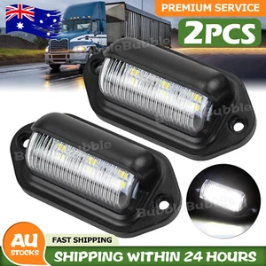 2X 6 LED License Number Plate Lights Lamps for Truck SUV Trailer Lorry 12/24V - Picture 1 of 9