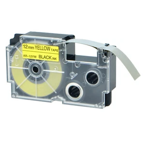 1PK Black on Yellow Tape Cartridge for Casio EZ-Label KL-60 12mm XR-12YW XR12YW - Picture 1 of 12