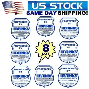 LOT 8 HOME SECURITY SYSTEM ALARM WINDOW DECAL Burglar WARNING STICKER SIGNS - Picture 1 of 5
