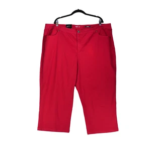 NEW Style Co Red Capri Jeans Womens Size 24w Denim Mid Rise Tummy Control - Picture 1 of 10