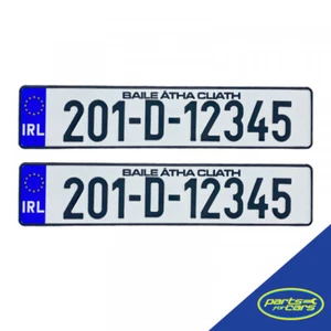 Custom Ireland Car/Van Registration Number Plates - Pressed Metal (2x Plates) - Foto 1 di 1
