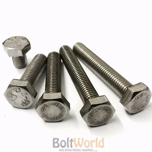 M6 / 6mm A4 MARINE GRADE STAINLESS FULLY THREADED BOLT SCREW HEXAGON HEX SET 933 - Picture 1 of 2