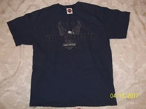 Harley Davidson Motorrad Herren LARGE BLAU T-SHIRT PIKES PEAK COLORADO LOOK - Bild 1 von 3