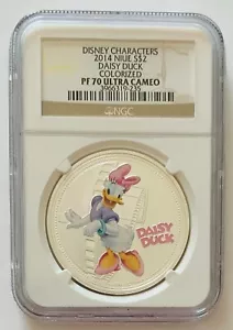 2014 Niue $2 Disney Characters Daisy Duck Colorized NGC PF 70 - Picture 1 of 2