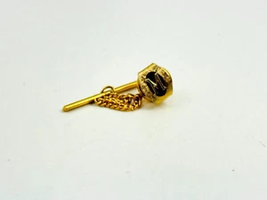 Vintage Goldtone Monogram Initial M or W Tie Tack Pin Pinback 11mm x 9mm - Picture 1 of 4