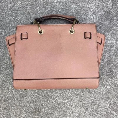 NEXT ROSE BLUSH PU HANDBAG BAG LINED ZIP UP GOLD CHAIN Y2K - Image 1 of 4