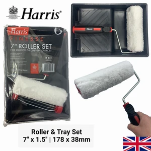 Harris Paint Roller Tray Set 7" Painting DIY Decorating Kit Emulsion Sleeves - Picture 1 of 12