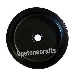 Schwarz Marmor Rund Gefäß Waschbecken Waschbecken - 16" Reifenform Badezimmer Becken - Bild 1 von 5