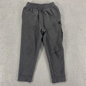 And1 Sweatpants Boys Medium 8 Gray Basketball Youth Black Logo Zip Pockets - Picture 1 of 13