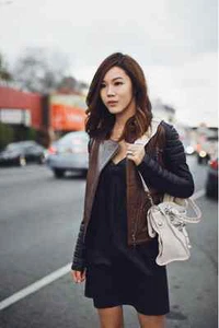 NEU MIT ETIKETT $ 650 MUUBAA TEKANA SCHWARZ HELLBRAUN LEDER SKINNY BIKER JACKE US 2 XS UK 6 - Bild 1 von 9