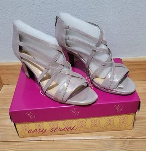 Easy Street Womens Bee Iridescent Ankle Block Heels Shoes 10 Wide - Picture 1 of 7