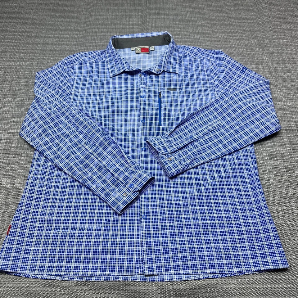 Craghoppers Shirt Men XXL Blue Insect Shield Lightweight Snap Up Camping Fishing - Image 1 of 4