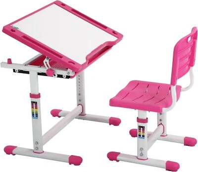 Kids Desk and Chair Set,Height Adjustable Study Desk for Kids w/ Pull Out Drawer - Image 1 of 4