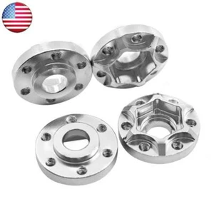 4Pc Aluminum Alloy Center Wheel Hub Set For 1/10 RC Cars Crawler Off Road Silver - Picture 1 of 8