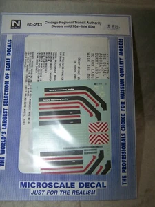 Microscale Decal #60-213 'N' Chicago Regional Transit Authority Diesels(1 Set) - Picture 1 of 5