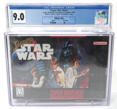 Super Nintendo SNES CGC 9.0 New Sealed Super Star Wars 1998 V-Seam - Image 1 of 4