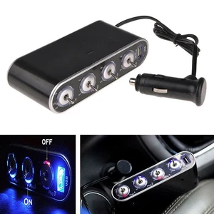 12V/24V Auto KFZ USB-Ladegerät 4 Fach Zigarettenanzünder Verteiler mit Scha P0W5 - Bild 1 von 13