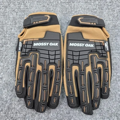 Mossy Oak Tactical Gloves Rubber Guard Protective Full Finger Black Large - Image 1 of 4