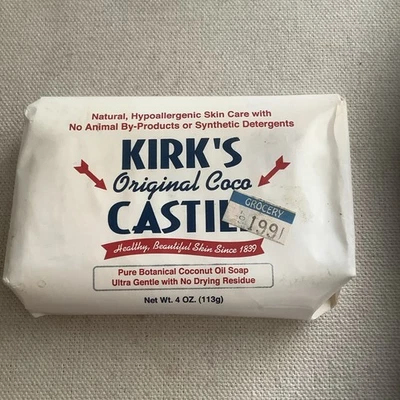 Barra de jabón Kirk’s Castile 4 oz - Fragancia natural - Barra única Nuevo de Lote Antiguo Hecho en EE. UU. Foto 1 de 4