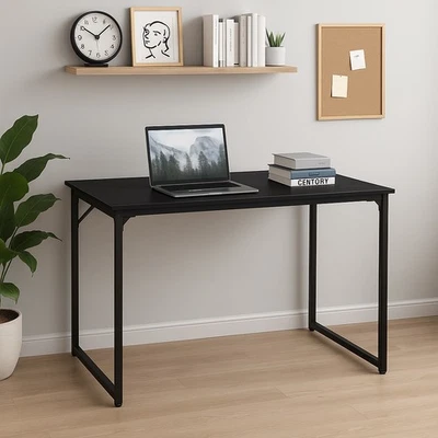 Scrivania Tavolo Porta PC Design Industriale Legno Metallo 120x60 Casa Ufficio - Immagine 1 di 4