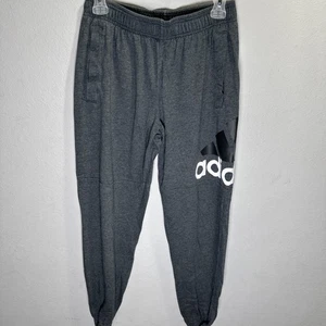 Adidas Jogginghose Herren mittelgrau Baumwolle Logo Spruch Reißverschlusstaschen Pull-On - Bild 1 von 6