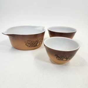 Pyrex Old Orchard 3-teiliges Kasserolle Rührschüsseln Set 475 402 401 Vintage - Bild 1 von 18