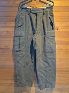 Vintage Konfeksjons Eksport 60er Jahre Militär Armee Wolle Cargo Hose oliv 30x30 deutsch - Bild 1 von 10