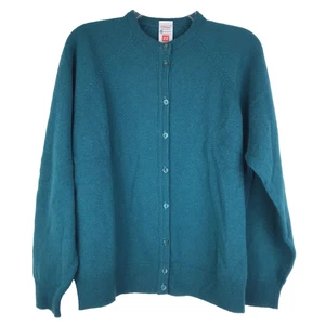 Neu mit Etikett St Michael Lammwolle Cardigan Knopfleiste Strickpullover blau UK 22 US 18 - Bild 1 von 4
