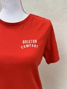 Brixton Damen rotes Kurzarm T-Shirt S Small Encinitas California 100% Baumwolle - Bild 1 von 4