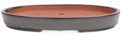 BONSAI-SHOPPING Bonsai - Schale Waldschale oval 39 x 27 x 5 cm moosgrün frostfest 51083