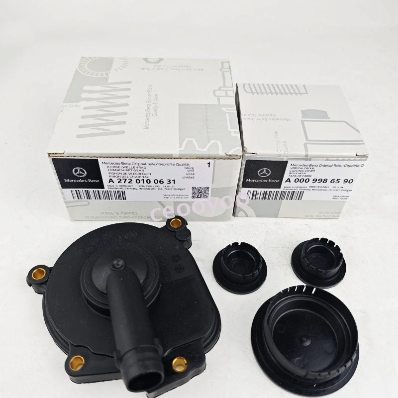 For Mercedes Oil Separator Crankcase Vent Valve PVC Breather + Cam Plugs Kit New Foto 1 de 4