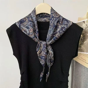 Fashionable Silk Triangle Scarf Women's Printed Twill Belted Waist Wrap Elega F1 - Picture 1 of 13