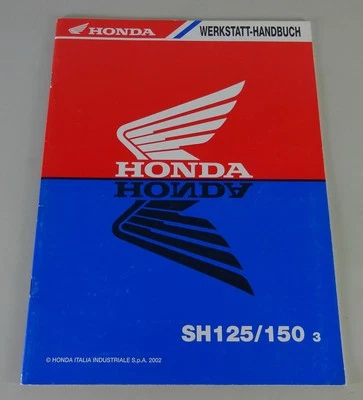 Workshop Manual Honda Supplement SH 125 / 150 Status 2002 - Image 1 of 2