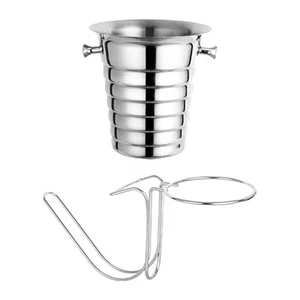 Stainless Steel Ice Bucket Beer Tub with Stand Large Capacity Sturdy Champagne - Picture 1 of 13