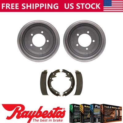 Rear Kit Brake Drums & Brake Shoes For 1972-1973 Jeep CJ5 - Raybestos - Image 1 of 4
